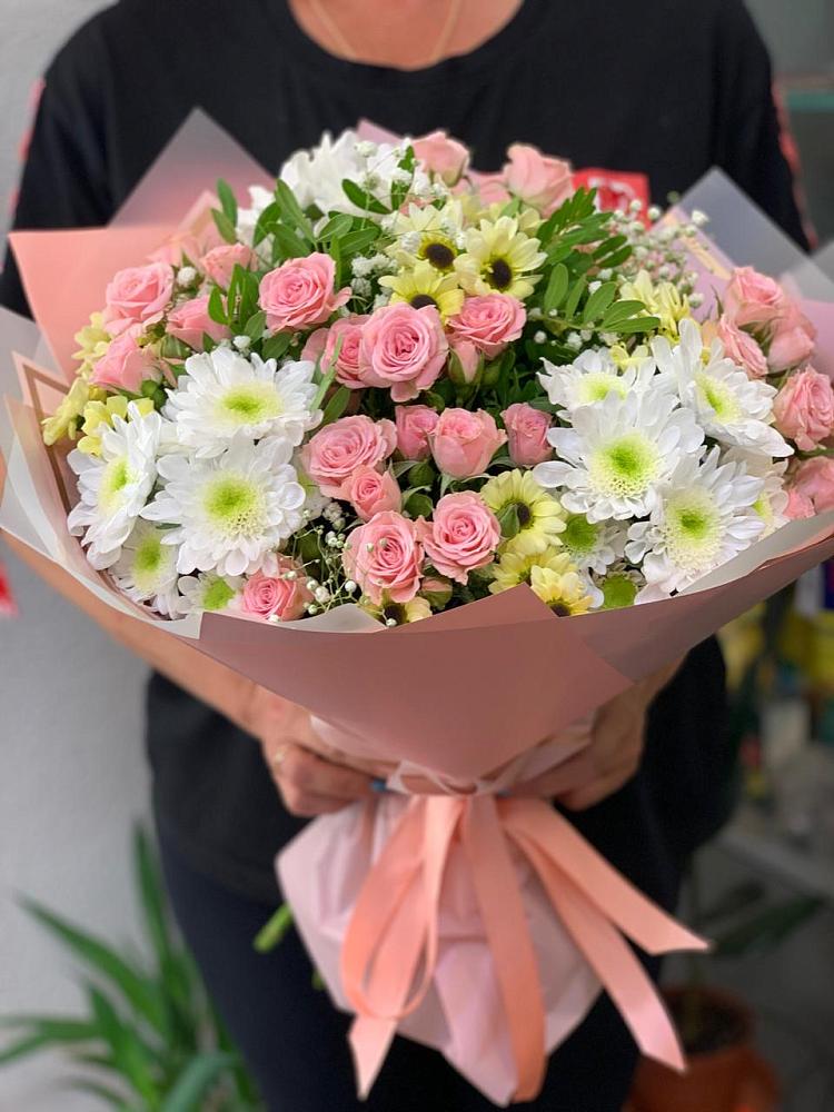 Букет цветов из: Розы и Хризантемы в Юрьевце