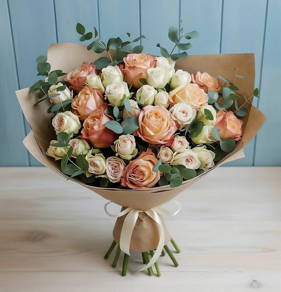 Букет цветов из: Альстромерии и Розы в Юрьевце