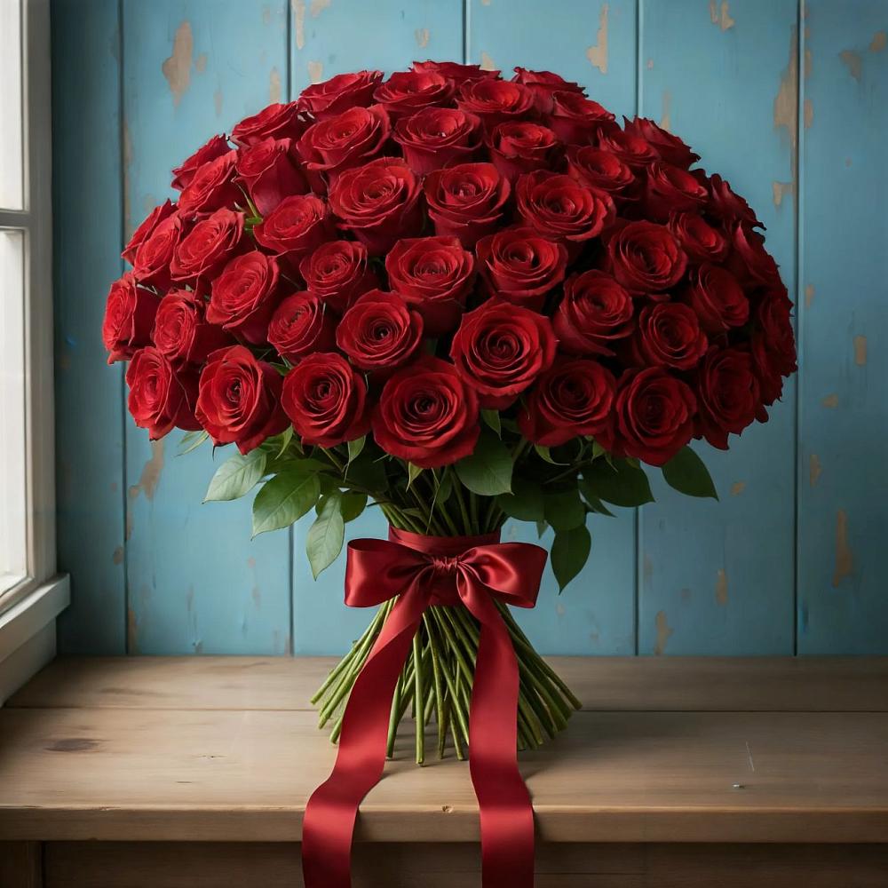 Букет Красные розы Блэк Меджик в Юрьевце