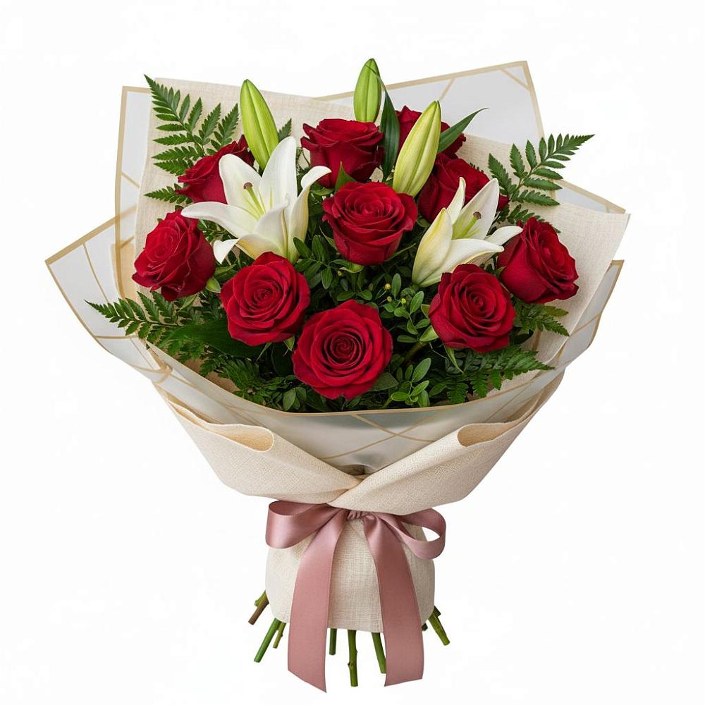 Букет цветов из: Лилии и Розы в Юрьевце