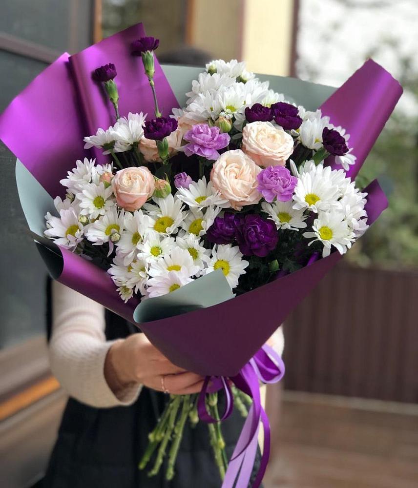 Букет цветов из: Хризантемы, Гвоздики и Розы в Юрьевце