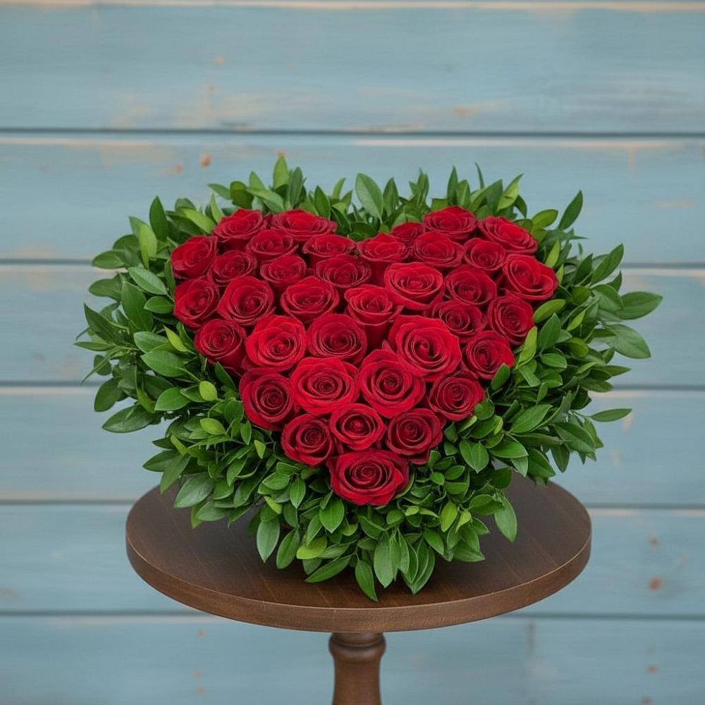 Цветочная композиция из Розы в виде сердца в Юрьевце