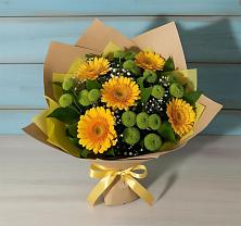 Букет цветов из:  Герберы и Хризантемы в Юрьевце