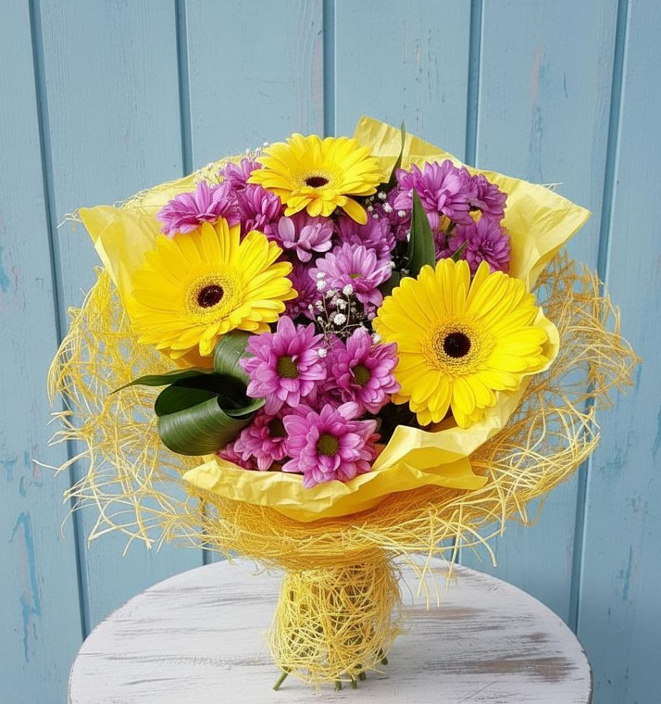 Букет цветов из: Хризантемы и Герберы в Юрьевце