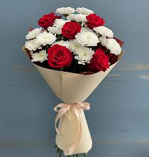 Букет цветов из:  Розы и Хризантемы в Юрьевце