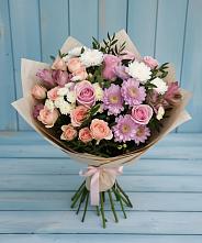 Букет цветов из:  Хризантемы, Розы и Альстромерии в Юрьевце
