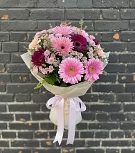 Букет цветов из:  Герберы и Хризантемы в Юрьевце