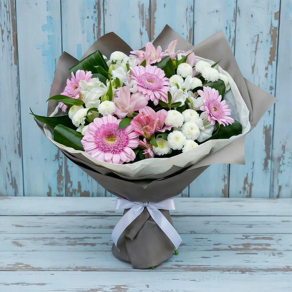 Букет цветов из: Герберы, Альстромерии и Хризантемы в Юрьевце