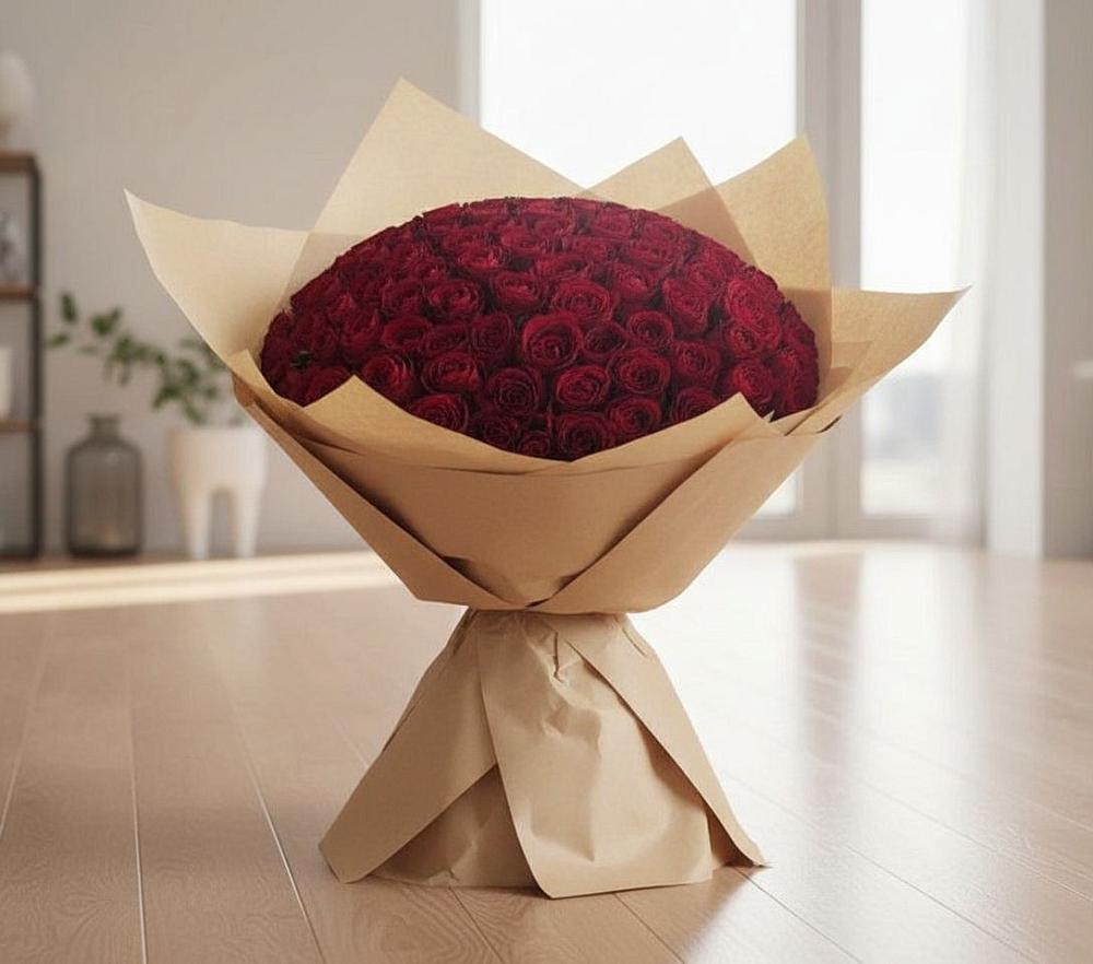 Букет 101 Красная роза в Юрьевце