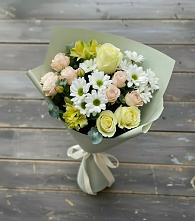 Букет цветов из:  Альстромерии, Розы и Хризантемы в Юрьевце